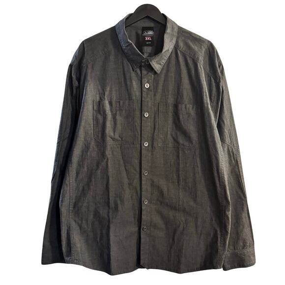 Triple Aught Design Made in USA Charcoal LS Button Down Shirt Men’s Sz 3XL Metal